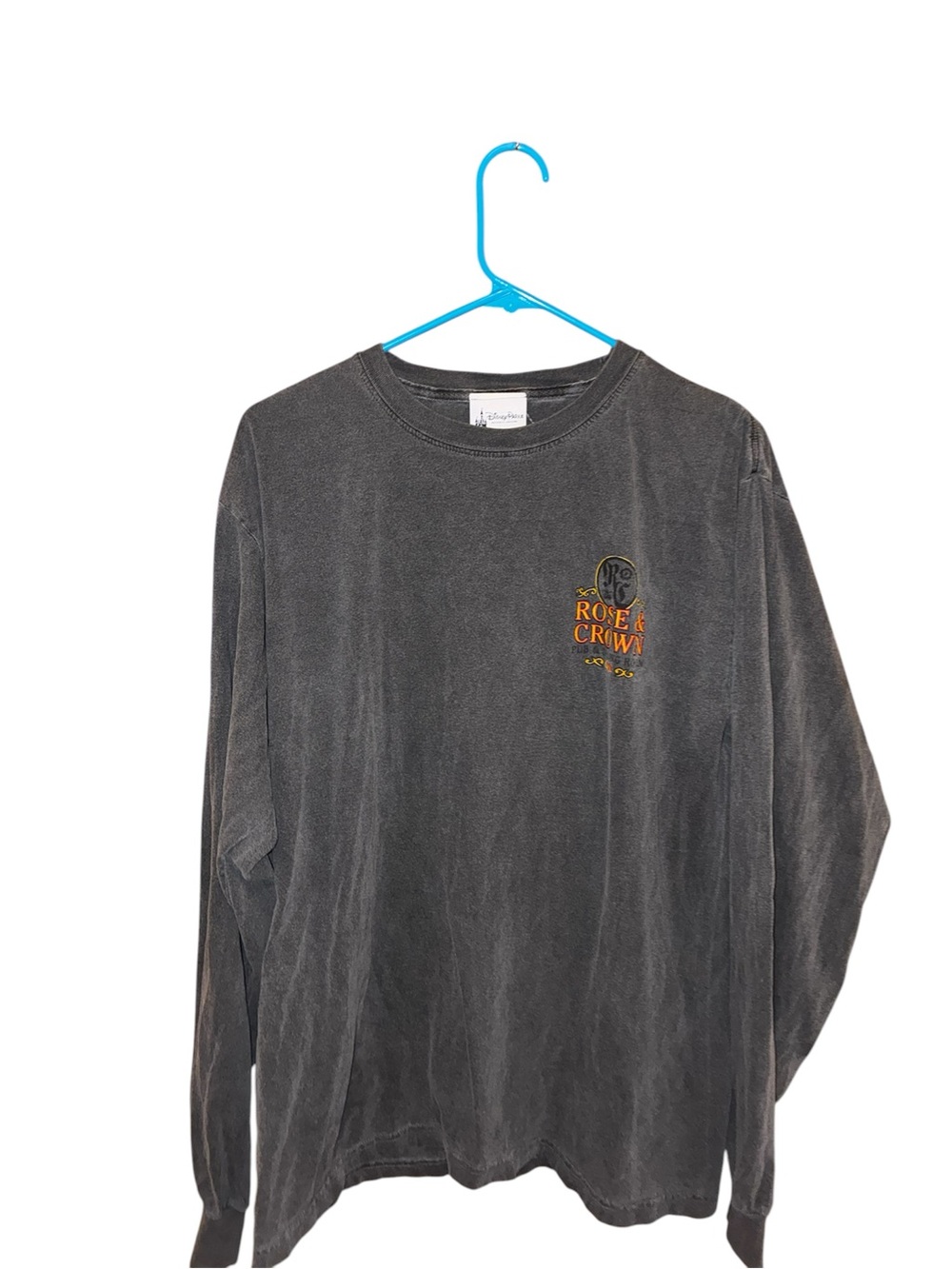 Disney Parks Gray Crewneck Tee with Castle Logo L Unisex